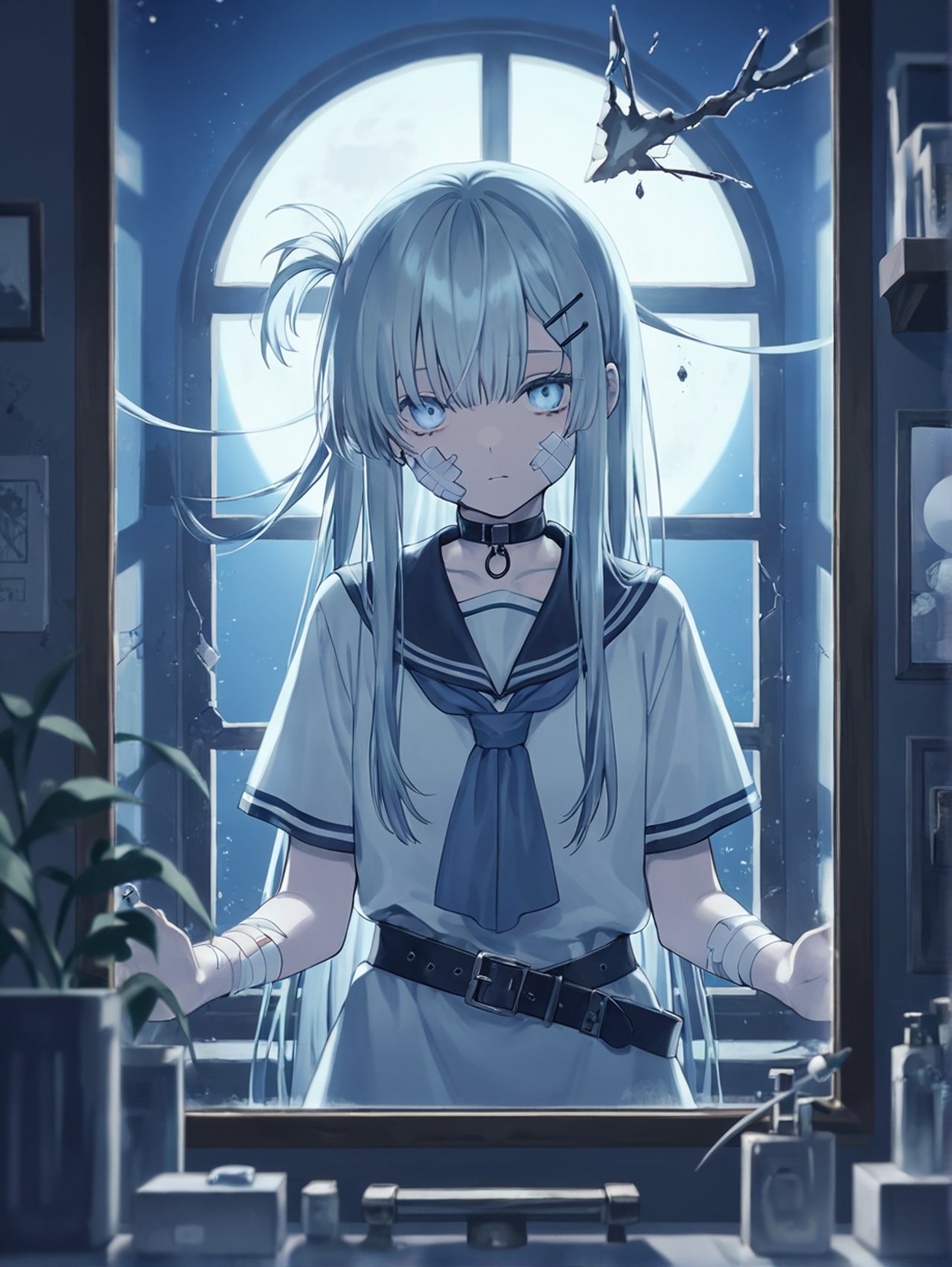 鏡 — 雫奈  低浮さんのAIイラスト
