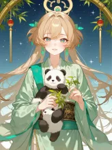 笹の葉さらさらぁ — パンダイラストのAIイラスト｜SUPPART