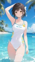 はじめての水着 清楚なお嬢様