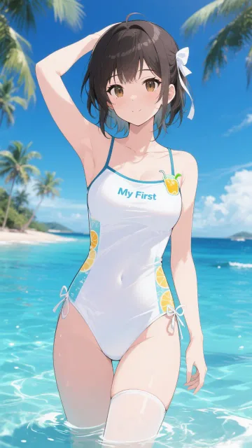 はじめての水着 清楚なお嬢様