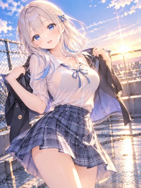 学校の屋上にて•••
