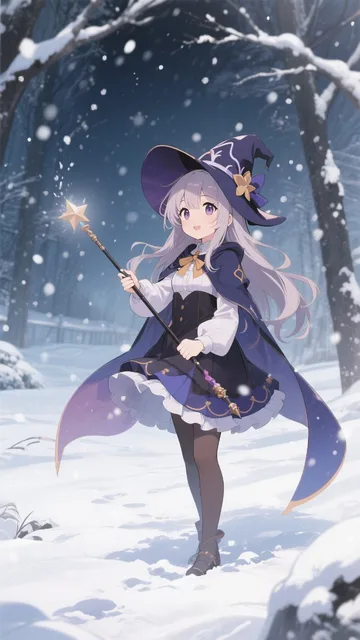 An anime magic girl using her…