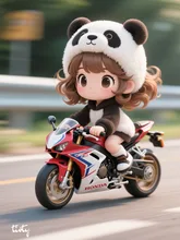 ミニマムなバイクに乗る、さっちゃん♪