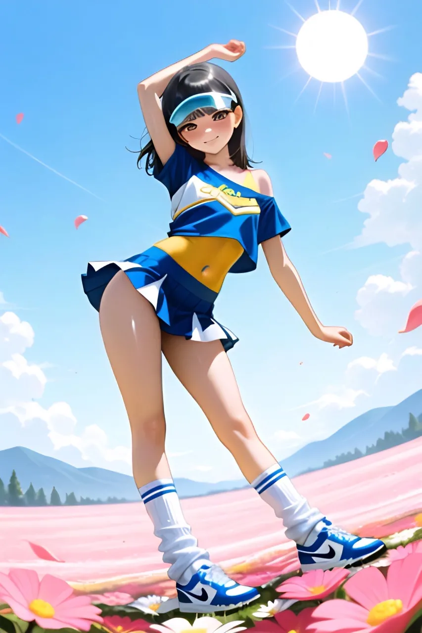 風と花吹雪とチアガール…黒