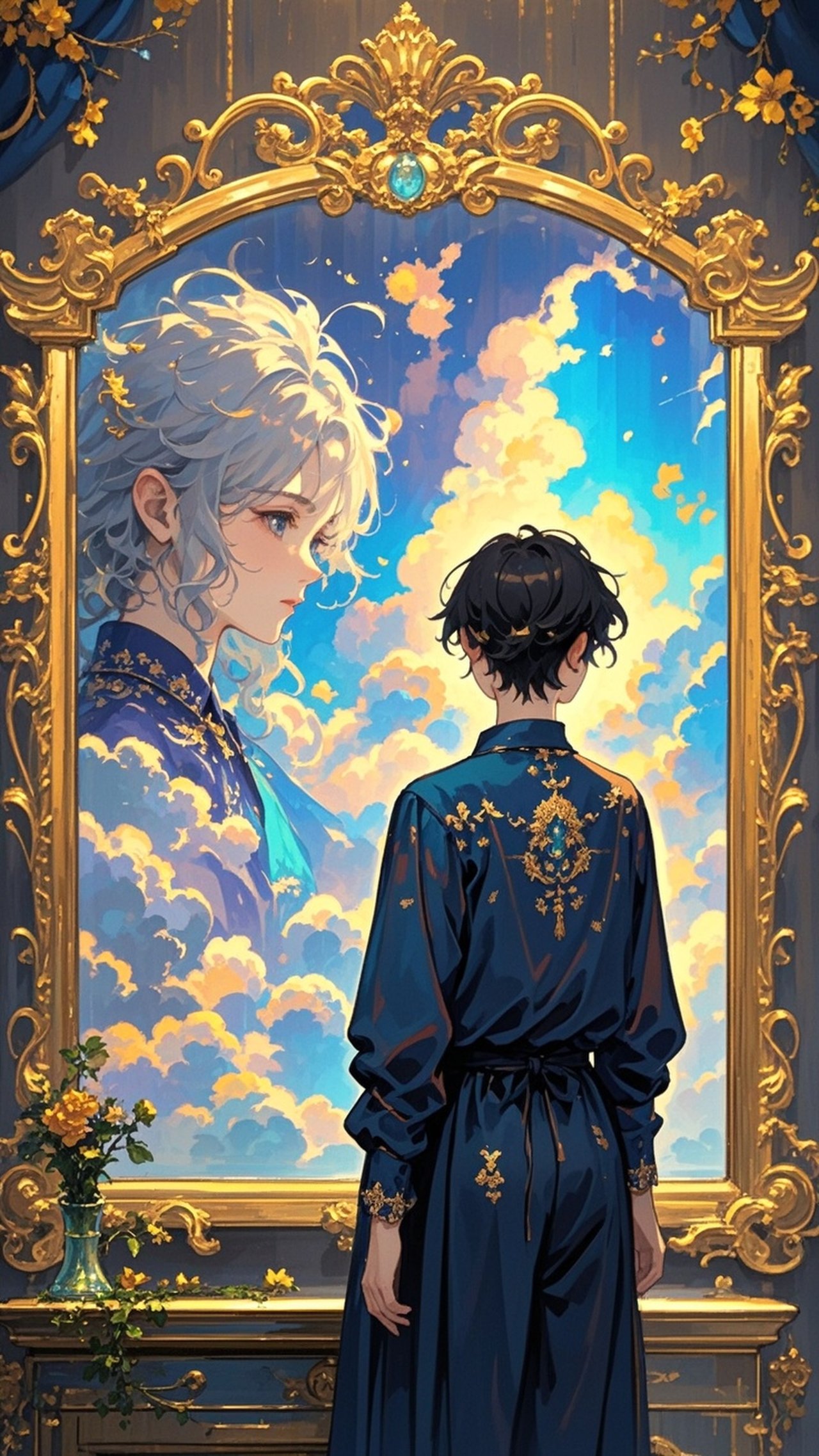 鏡の中の未来のわたし — ジューンさんのAIイラスト