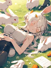 ウサギと昼寝2