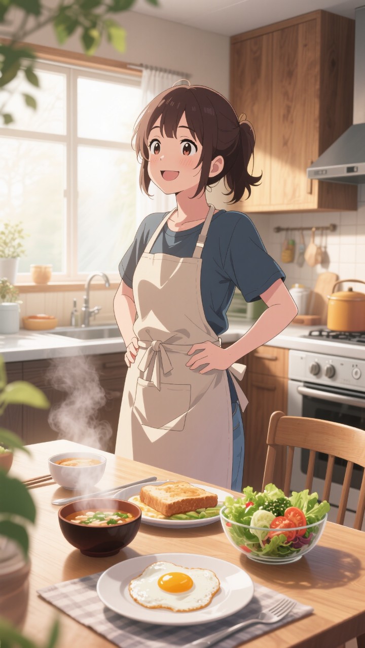 日曜日、キッチンのやさしい光