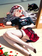 今日のシエスタ…パンク娘と黒ニャンコ…銀
