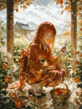 月明かり 揺れて手招く すすきかな — JairoさんのAIイラスト