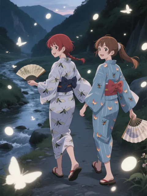 双子と蛍の夜