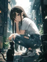 ひょこり現れた迷い猫