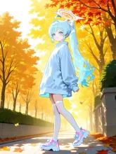 大きめスウェット水色