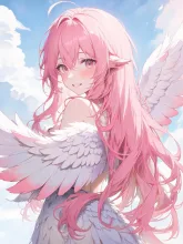 ピンクちゃんに羽