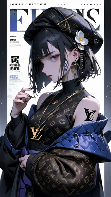 「XUERポスターアート、1人の少女、髪飾り、ジュエリー