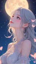 月明かりの下で
