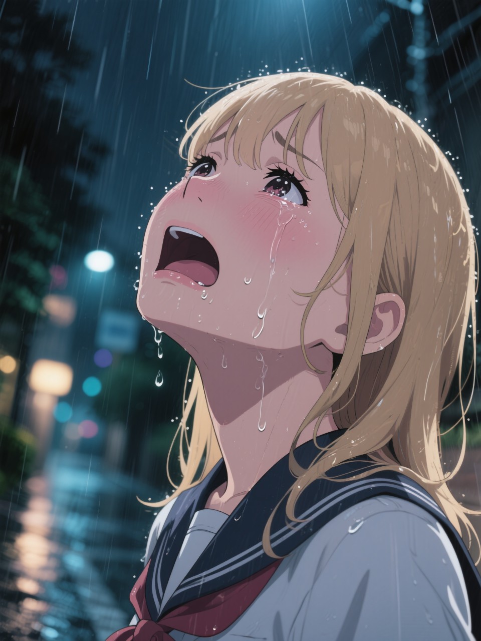 慟哭。