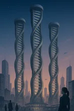 DNA型の未来都市マンション — SUPP484890さんのAIイラスト