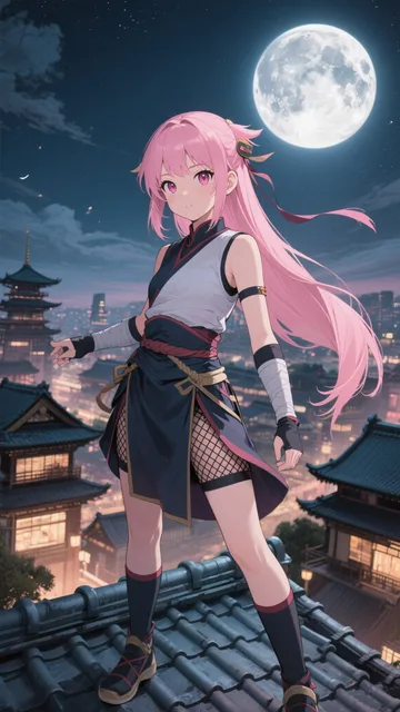 ピンク髪くノ一娘💕