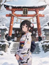 初雪② — 雪景色イラストのAIイラスト｜SUPPART