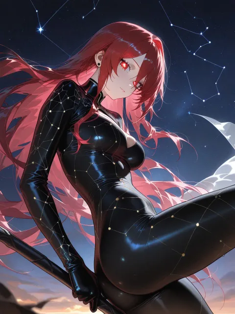 もしも蠍座が人の姿をしていたら、深紅と黒をまとった