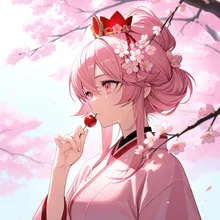 桜の木の下で……😳 — RIONさんのAIイラスト