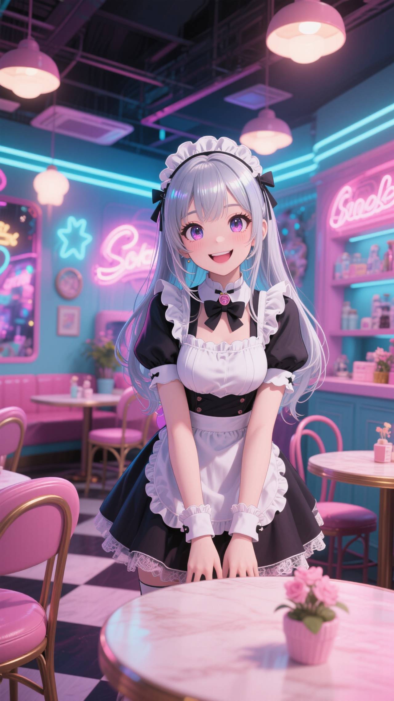 メイドカフェ、研修中
