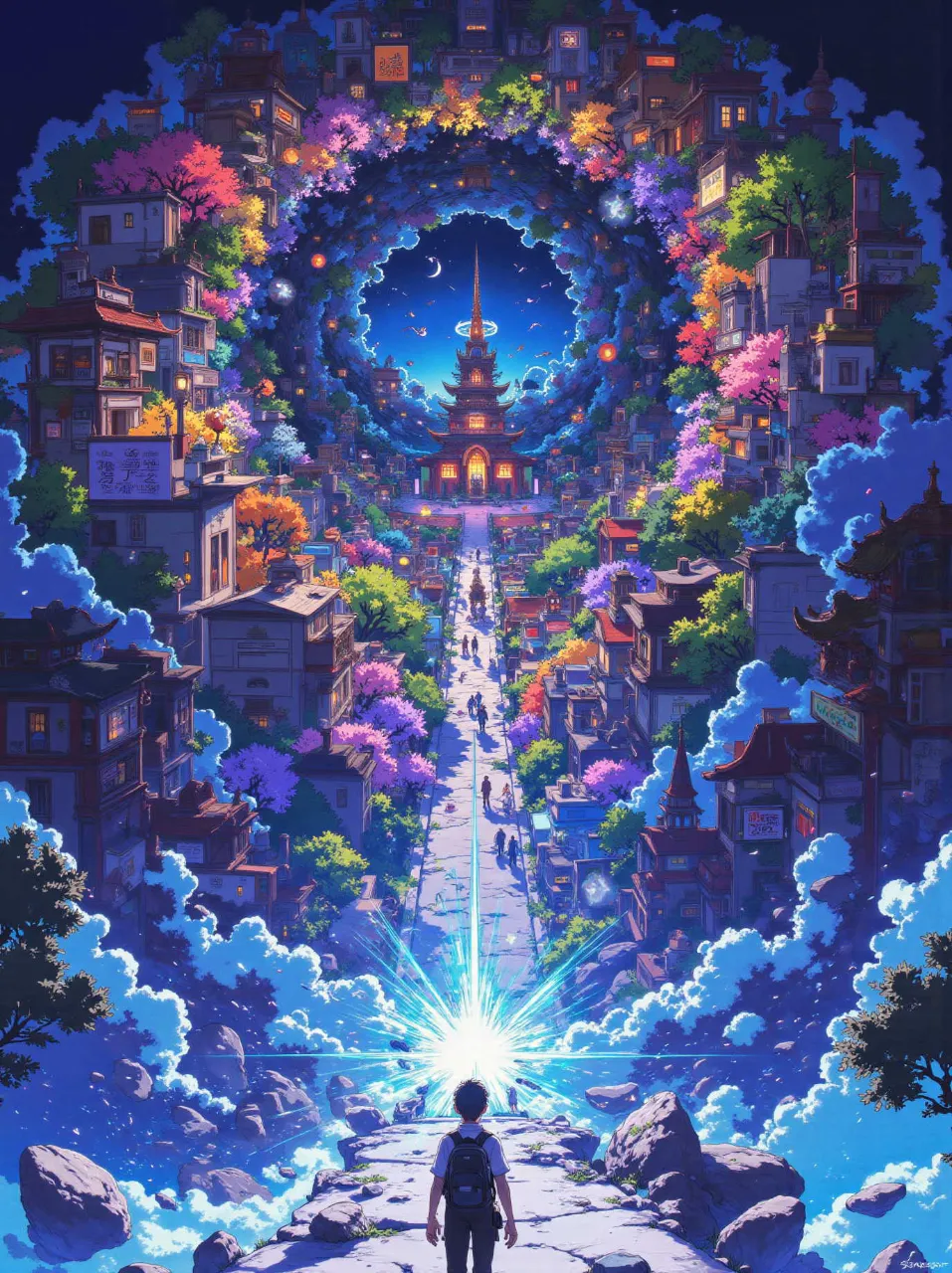 異次元世界の路地裏 — ふたばさんのAIイラスト