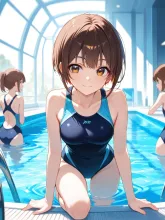 真夏の競泳水着