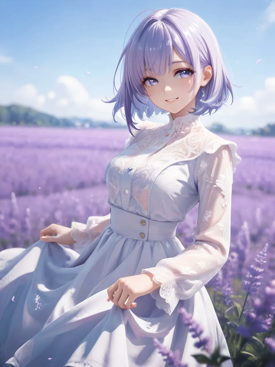ラベンダーと女