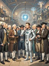 Elon Musk’s Time-Travel Adventure: A Leap Beyond Innovation — DOGEさんのAIイラスト