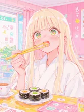 慣れないお箸 — エンダーガールさんのAIイラスト