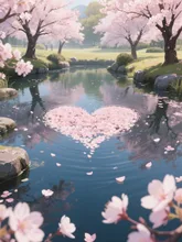 水面に浮かぶ春