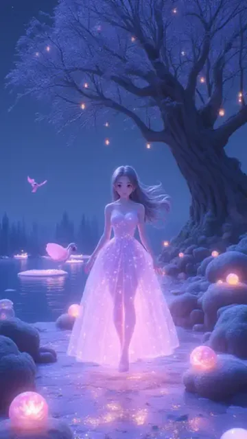 In a dreamy anime art style
