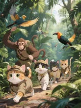 我ら「子猫ジャングル探検隊」だにゃ！