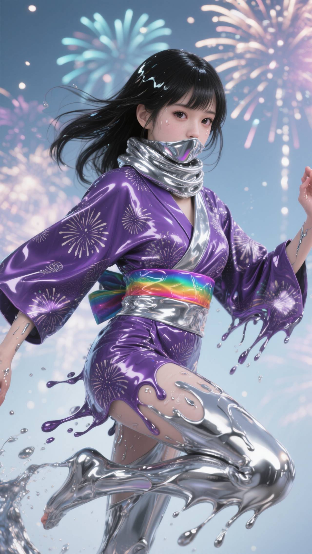 metallic ninja girl run