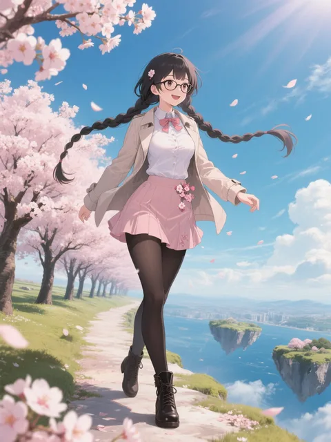 「穂蔵 灯子(ほのぐら とうこ)」天空島の桜並木を散歩する
