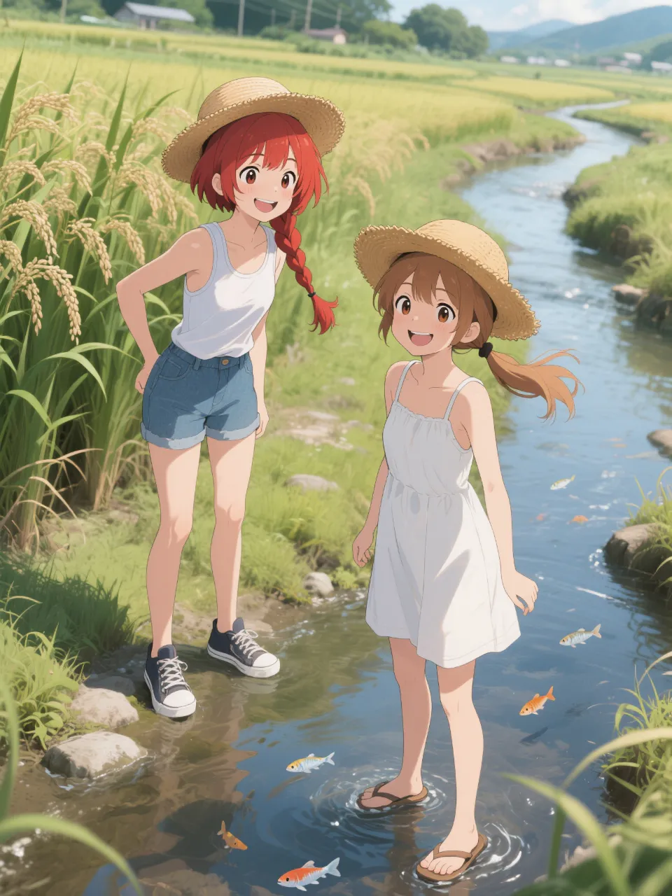 双子と田舎 — 水上雷太さんのAIイラスト