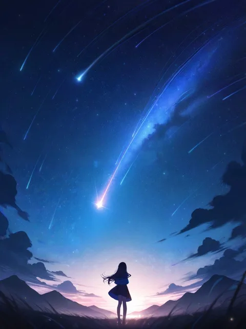 星流れる夜空