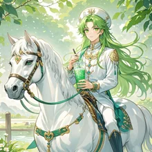翡翠の騎士と夏のしずく — 茶畑まつりさんのAIイラスト