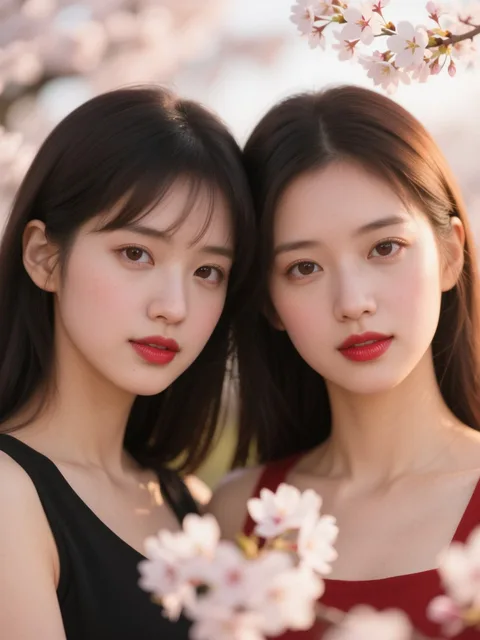 two young women posing…