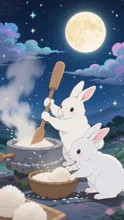 満月の下で