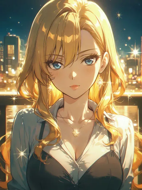 色っぽい大人のお姉さん、タイトな私服、胸元を強調