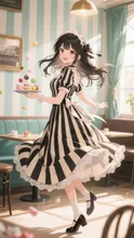 ストライプカフェ少女