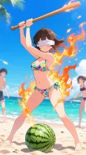 S 灼熱のスイカ割り