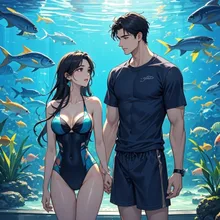 水族館デート — やったるさんのAIイラスト