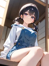 サロペットの着こなし