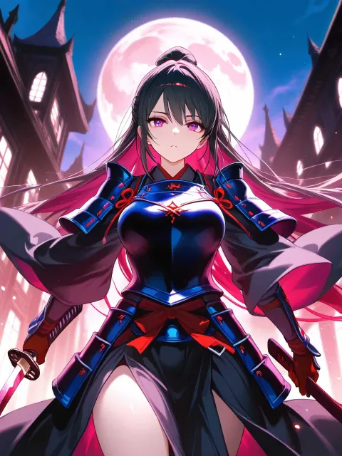dark fantasy anime style - 侍