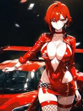 スーパーカー·真紅の車体に寄り添う の投稿作品