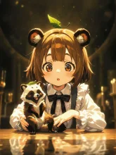 小娘に化けた狸と狸