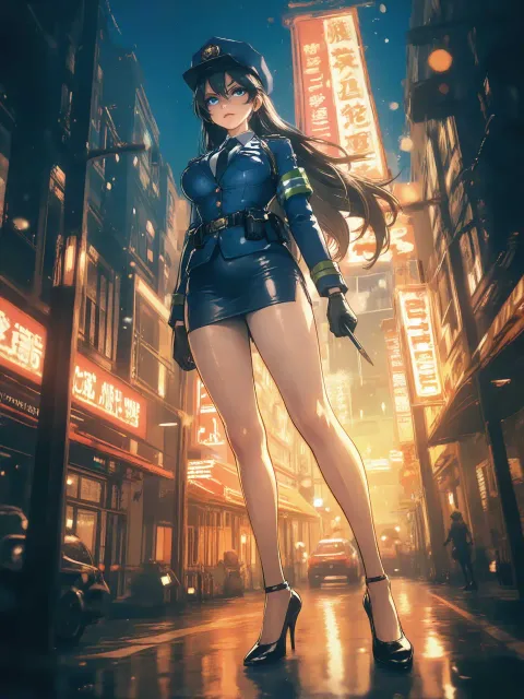 top quality、extremely detailed - セクシーポリスウーマン